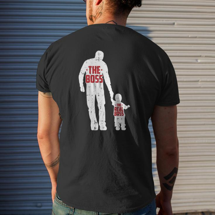 The Boss The Real Boss Father's Day Dad Son Daughter Matching Mens Back Print T-shirt Gifts for Him