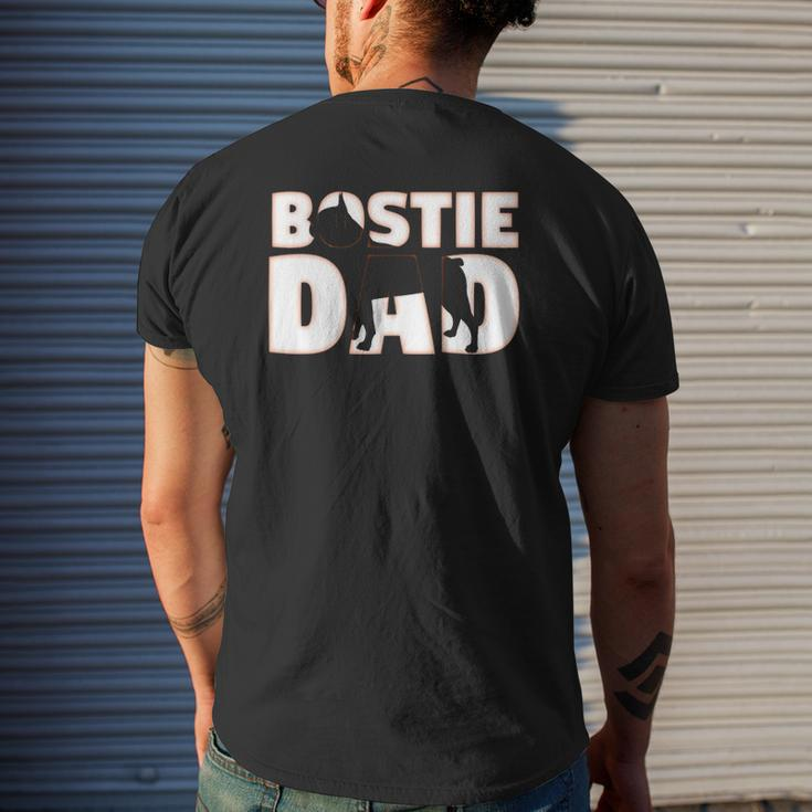 Bostie Dad Boston Terrier Father Dog Dad Mens Back Print T-shirt Gifts for Him
