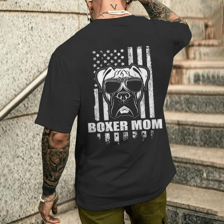 Boxer Mom Cool Vintage Retro Proud American Men's T-shirt Back Print Gifts for Him
