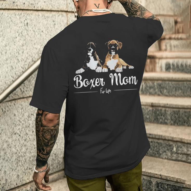 Boxer Mom Fur Life Men's T-shirt Back Print Gifts for Him