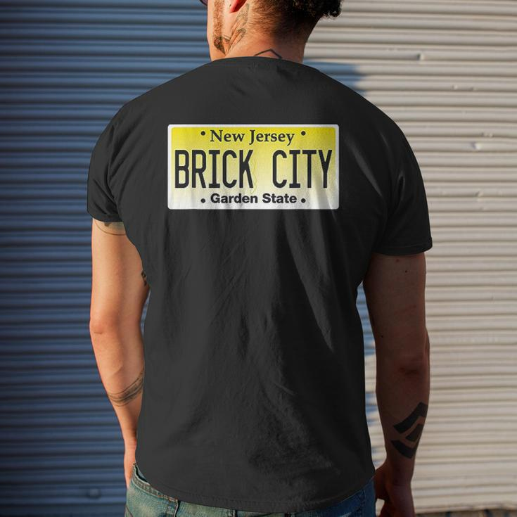 Brick City Newark Nj City New Jersey License Plate Graphic Mens Back Print T-shirt Gifts for Him