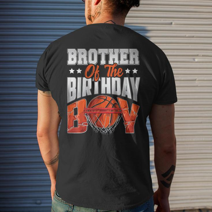 Brother Basketball Birthday Boy Family Baller B-Day Party Men's T-shirt Back Print Gifts for Him