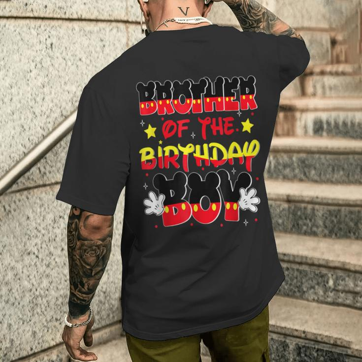 Brother Of The Birthday Boy Mouse Family Matching Men's T-shirt Back Print Gifts for Him