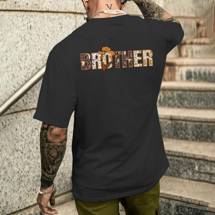 Brother Of The Birthday Boy Western Rodeo Family Matching Men's T-shirt Back Print Gifts for Him