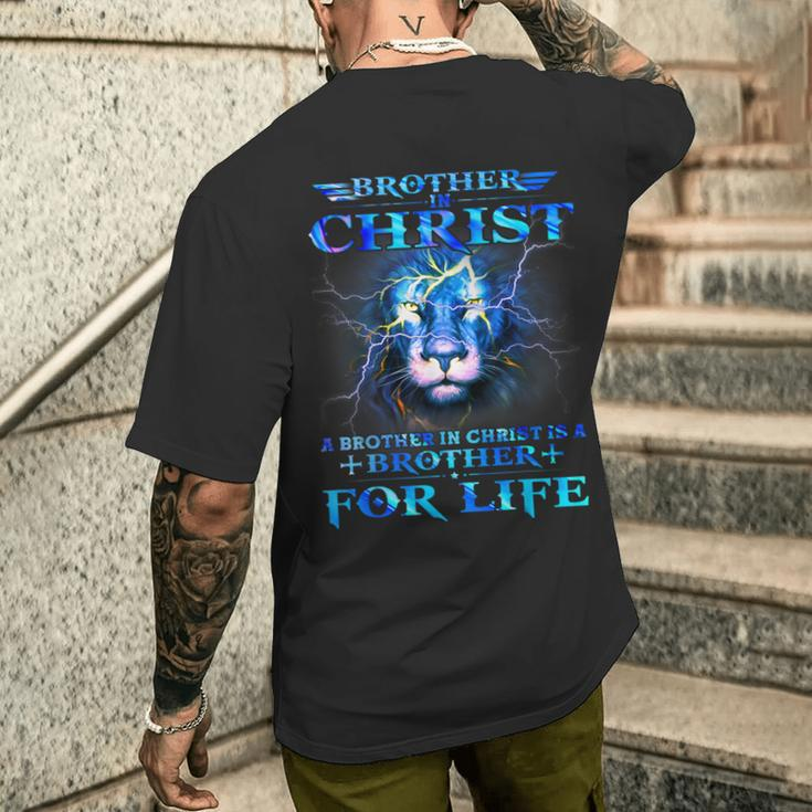 A Brother In Christ Is A Brother For Life Powerful Quote Men's T-shirt Back Print Gifts for Him