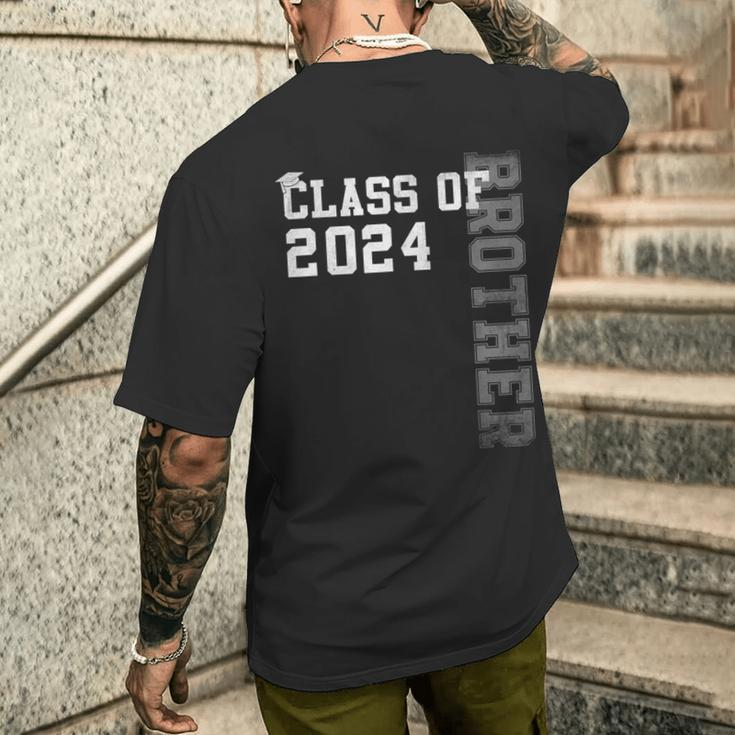 Brother Senior 24 Proud Brother Of A Class Of 2024 Graduate Men's T-shirt Back Print Gifts for Him