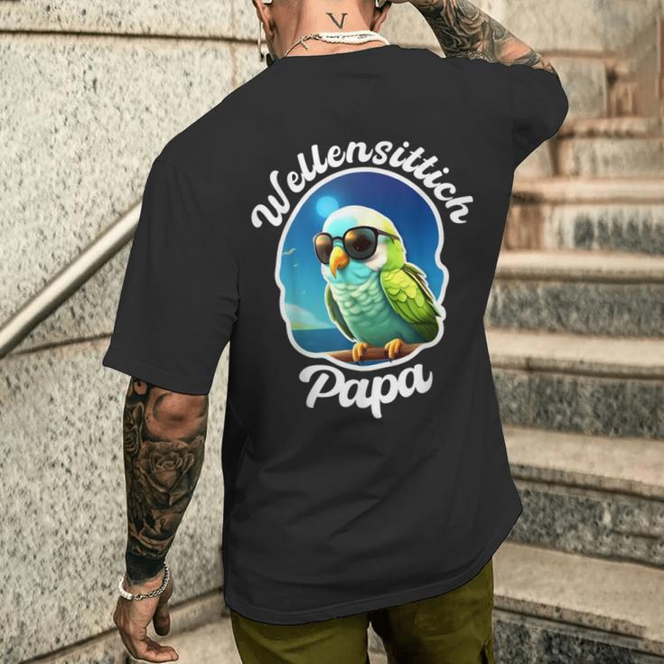 Budgie Papa Parakeet Bird Owner Welli T-Shirt mit Rückendruck Geschenke für Ihn