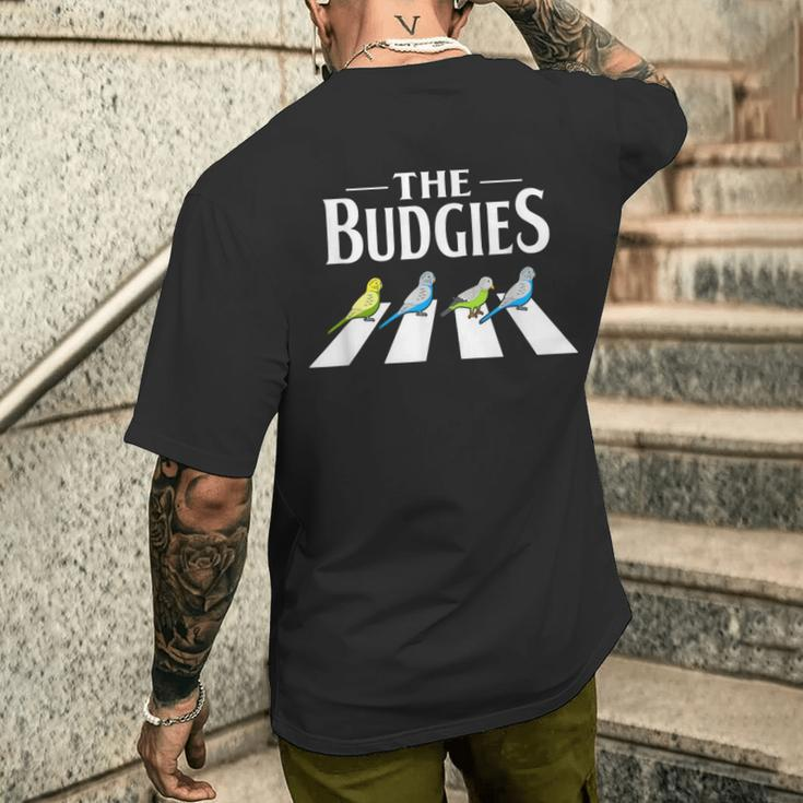 Budgies Band Parodie Unisex Kurzärmliges Herren-T-Kurzärmliges Herren-T-Shirt, Lustiges Vogelliebhaber-Kurzärmliges Herren-T-Shirt Geschenke für Ihn