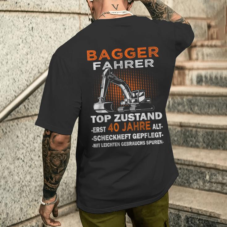 Builder & Digger Driver 40Th Birthday T-Shirt mit Rückendruck Geschenke für Ihn