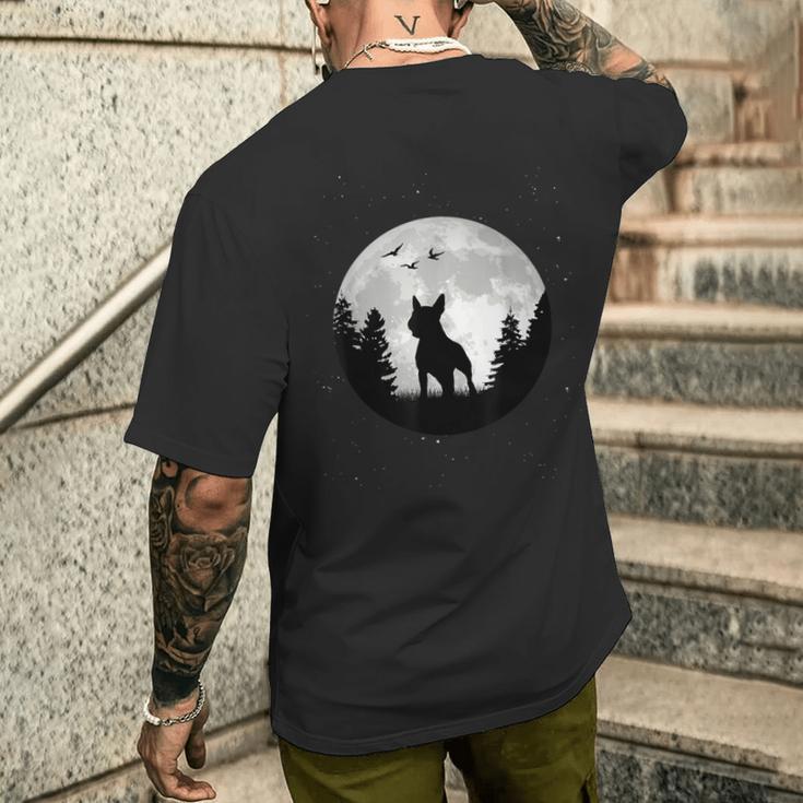 Bull Terrier Moon Bull Terrier Dog Holder T-Shirt mit Rückendruck Geschenke für Ihn