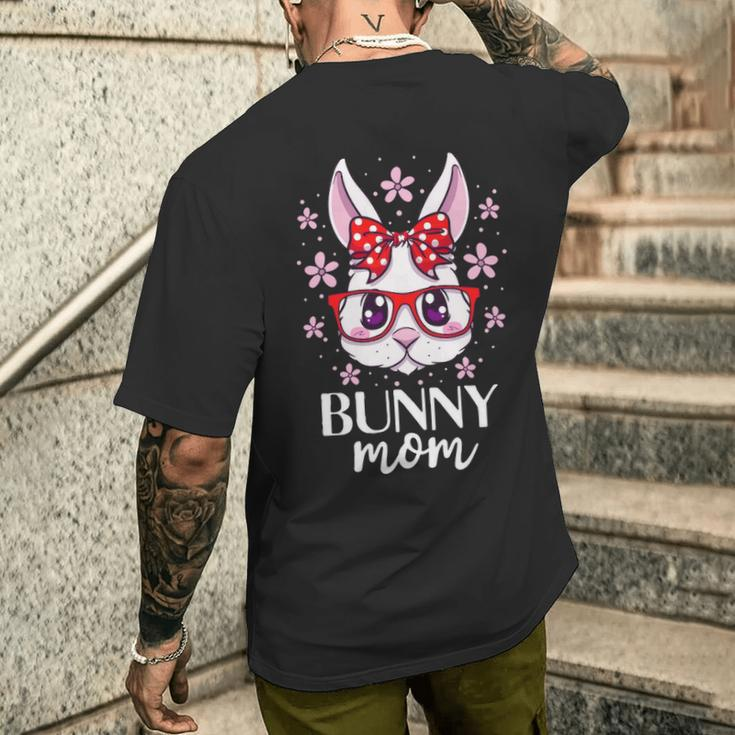 Bunny Mom Mama Cute Rabbit Lover Bunnies Owner Men's T-shirt Back Print Gifts for Him