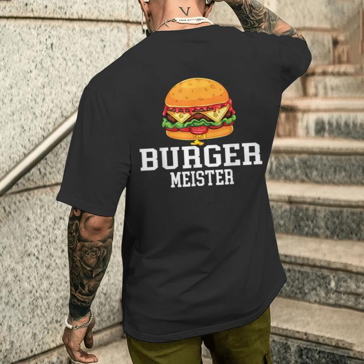 Burger Meister Bürgermeister Bbq Grill Chef T-Shirt mit Rückendruck Geschenke für Ihn