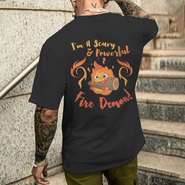 Calcifer Scary & Powerful Fire Demon Men's T-shirt Back Print Gifts for Him