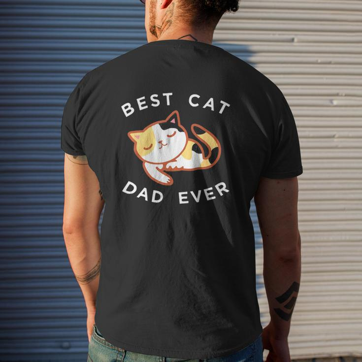 Calico Cat Dad Best Kitty Father Ever Mens Back Print T-shirt Gifts for Him