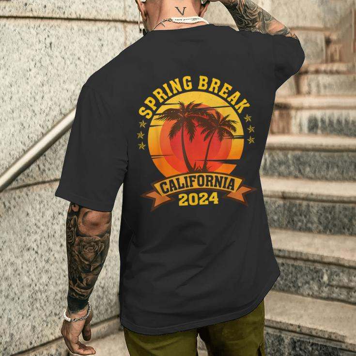 California 2024 Spring Break Family School Vacation Retro Men's T-shirt Back Print Gifts for Him
