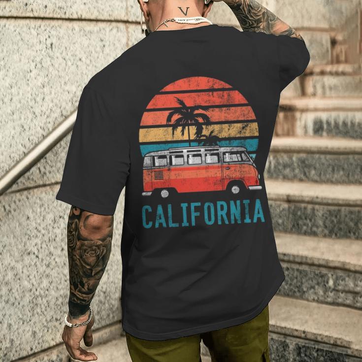 California Retro Surf Bus Vintage Van Surfer & Sufing Men's T-shirt Back Print Gifts for Him