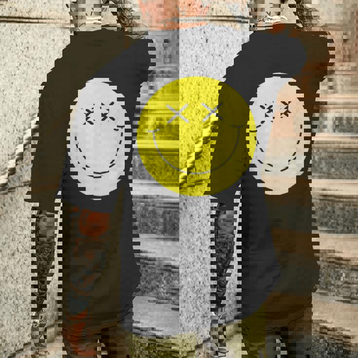 Camisa De Cara Sonriente Amarilla Con Ojos En X Y Cara Sonriente Camiseta Hombre Estampado Espalda Regalos para él