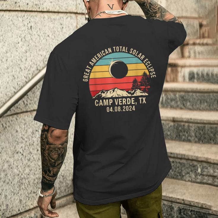 Camp Verde Tx Texas Total Solar Eclipse 2024 Men's T-shirt Back Print Gifts for Him