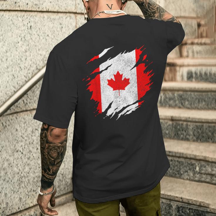 Canada Canadian Flag Vintage T-Shirt mit Rückendruck Geschenke für Ihn