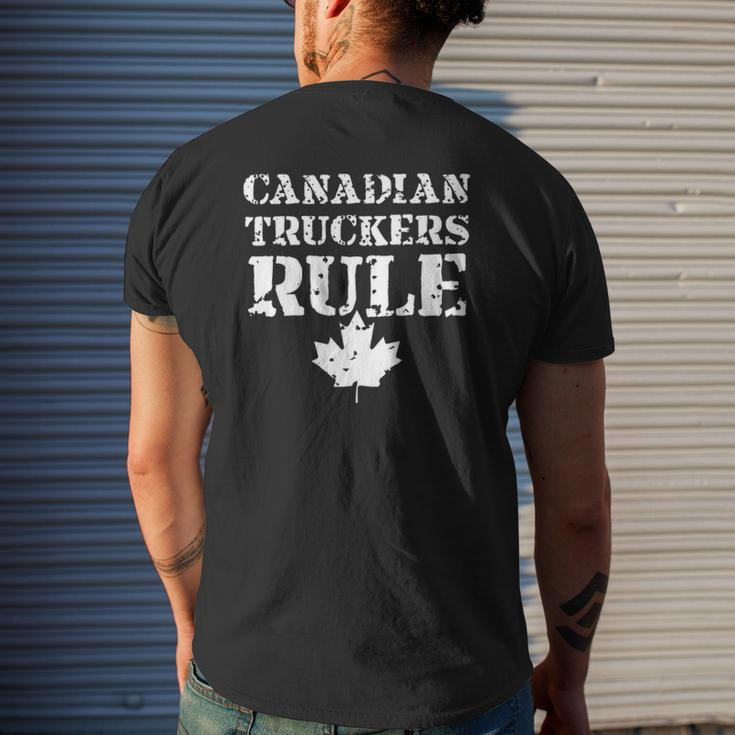 Canadian Truckers Rule Maple Leaf Mens Back Print T-shirt Gifts for Him
