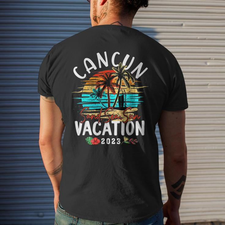 Cancun Mexico Vacation 2023 Matching Family Group Mens Back Print T-shirt Gifts for Him