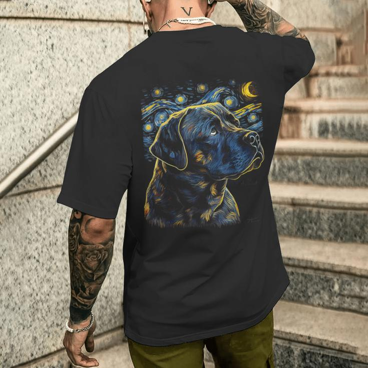 Cane Corso Dog Starry Night Dogs Lover Graphic Men's T-shirt Back Print Gifts for Him