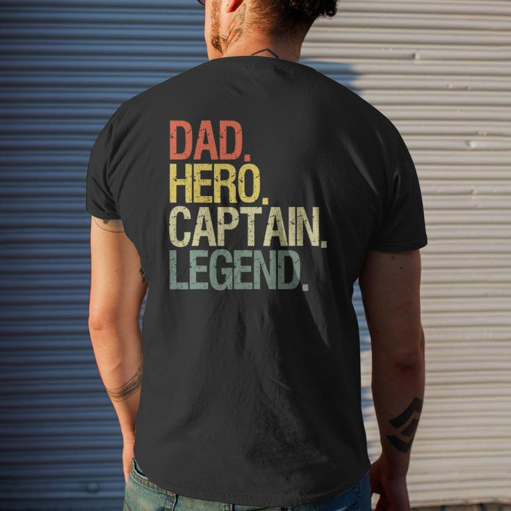 Captain Dad Boat Dad Hero Captain Legend Mens Back Print T-shirt Gifts for Him