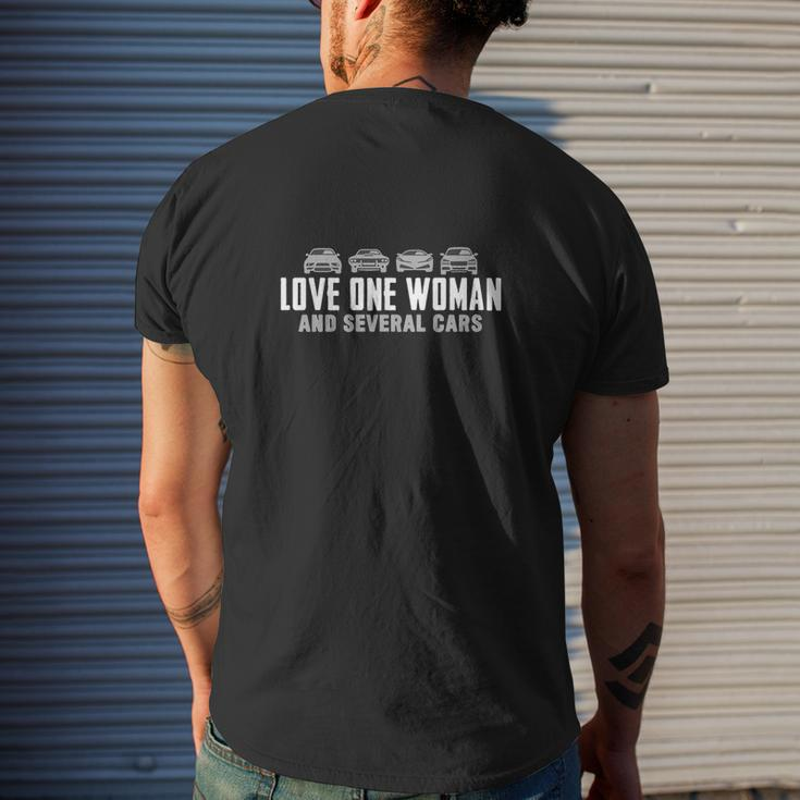 Car Lovers Love One Woman And Several Cars Mens Back Print T-shirt Gifts for Him