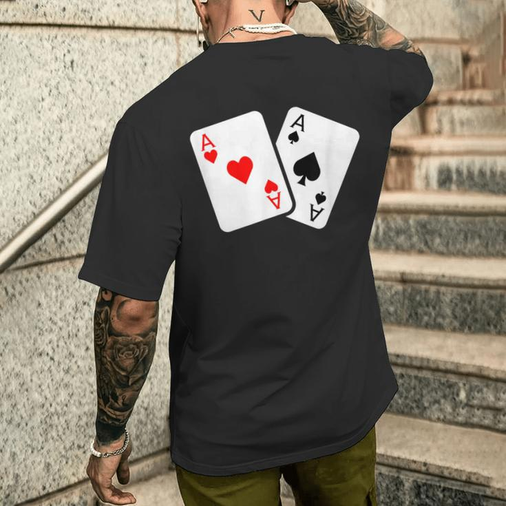 Card Game Spades And Heart As Cards For Skat And Poker T-Shirt mit Rückendruck Geschenke für Ihn