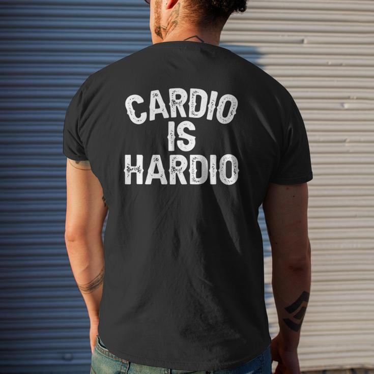 Cardio Is Hardio Mens Back Print T-shirt Gifts for Him