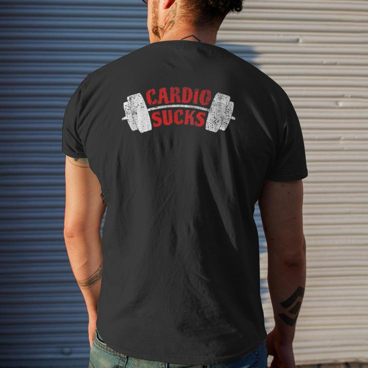 Cardio Sucks At The Gym Mens Back Print T-shirt Gifts for Him