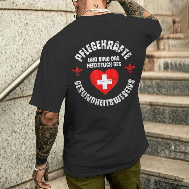 Care Care Care Heart Slogan Idea T-Shirt mit Rückendruck Geschenke für Ihn
