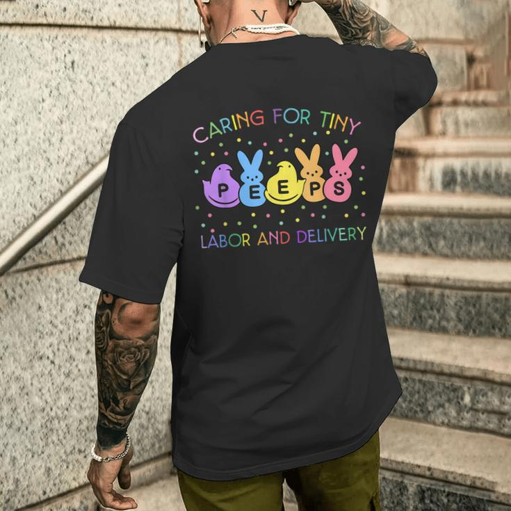 Caring For Tiny Labor And Delivery Bunnies L&D Easter Day Men's T-shirt Back Print Gifts for Him