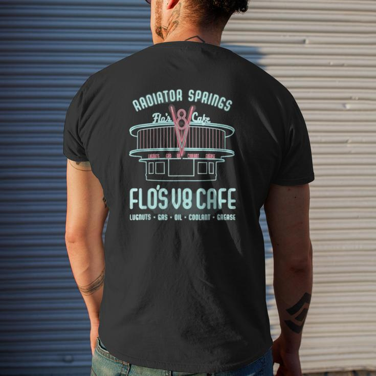 Cars Flo's V8 Cafe Poster Mens Back Print T-shirt Gifts for Him
