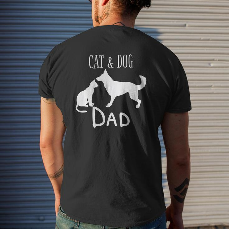 Cat Dog Dad Owner Cute Father Daddy Pet Papa Mens Back Print T-shirt Gifts for Him