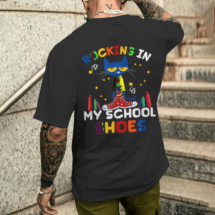 Cat-Rocking I N My-School-Shoes-Back To-School-Cat-Lover Men's T-shirt Back Print Gifts for Him