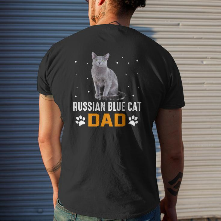 Cat Russian Blue Cat Dad Russian Blue Cat Mens Back Print T-shirt Gifts for Him