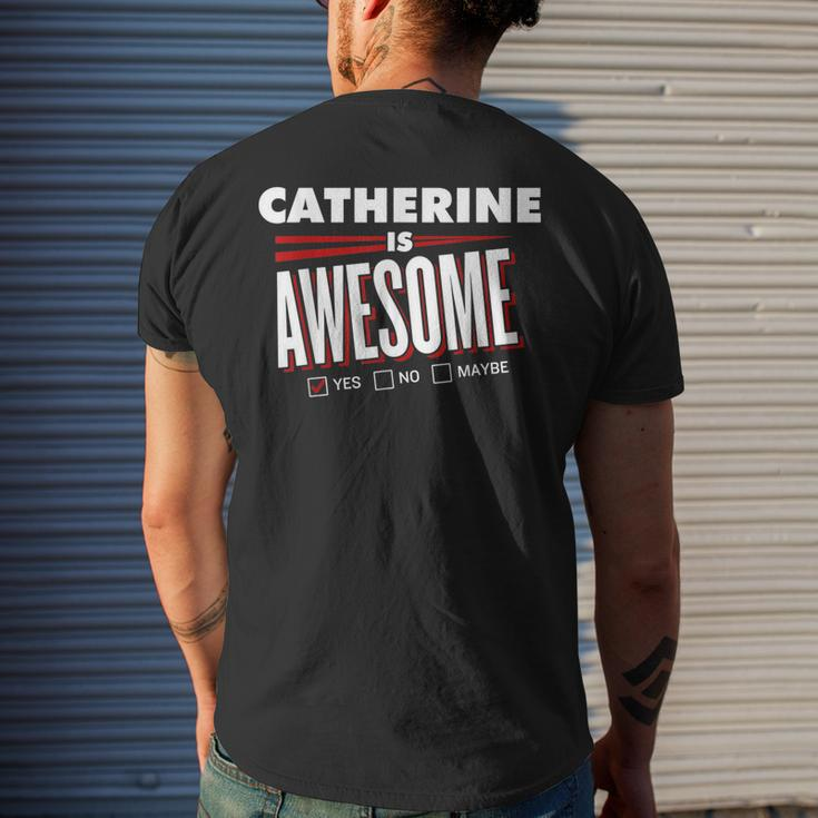 Catherine Is Awesome Family Friend Name Men's T-shirt Back Print Gifts for Him