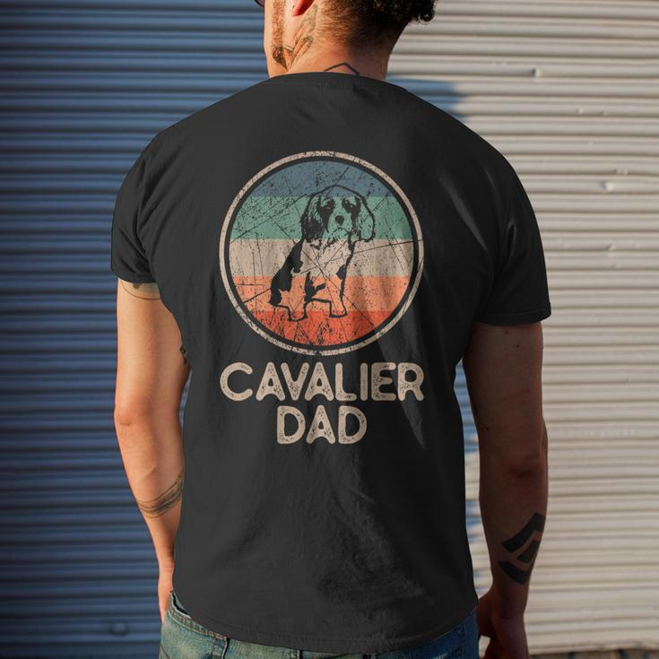 Cavallier Dog Vintage Cavalier Dad Mens Back Print T-shirt Gifts for Him