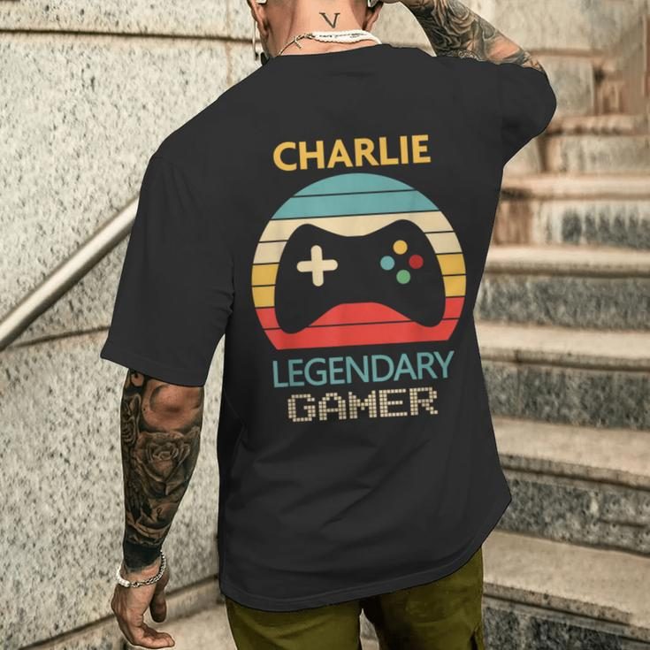 Charlie Name Personalised Legendary Gamer Men's T-shirt Back Print Gifts for Him