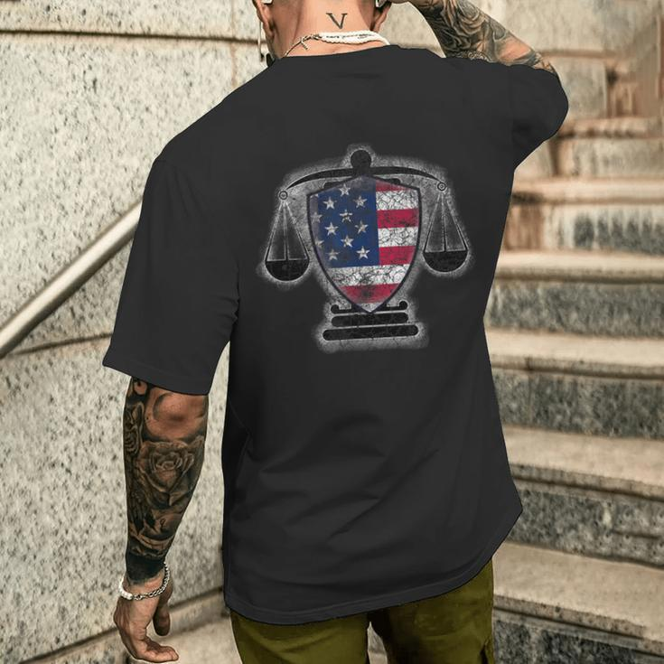 Checks & Balances America Classic Men's T-shirt Back Print Gifts for Him