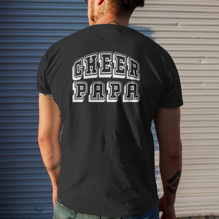 Cheer Papa Proud Cheerleader Dad Father's Day Mens Back Print T-shirt Gifts for Him