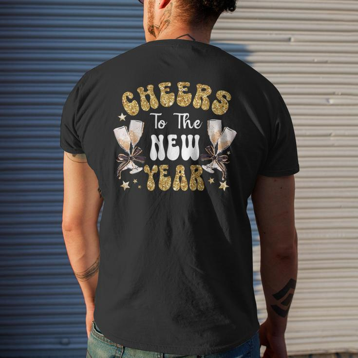 Cheers To The New Year 2024 Champagne Happy New Year 2024 Men's T-shirt Back Print Gifts for Him