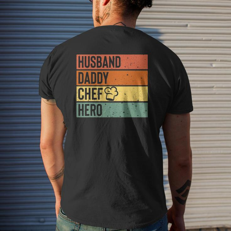Chef Cook Dad Husband Daddy Hero Father's Day Tee Mens Back Print T-shirt Gifts for Him