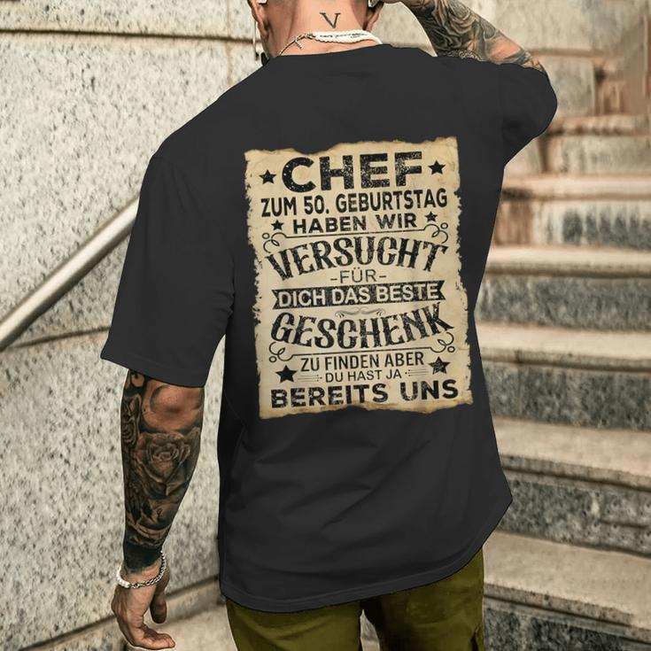 Chef Für Dich Das Beste 50 Geburtstag Mann 50 Jahre T-Shirt mit Rückendruck Geschenke für Ihn
