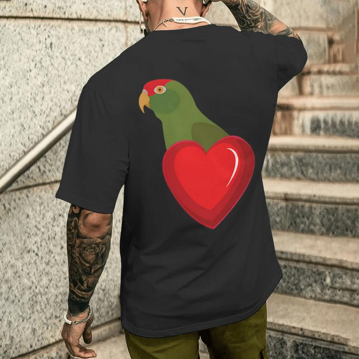 Cherry Headed Conure Parrot Heart Pocket Men's T-shirt Back Print Funny Gifts