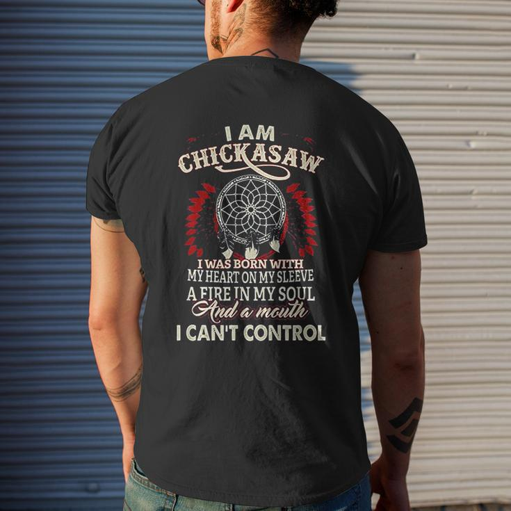 I Am Chickasaw Native Proud Native American Mens Back Print T-shirt Gifts for Him