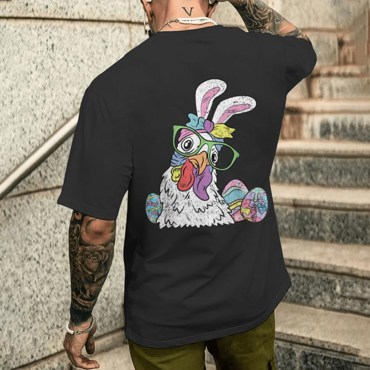 Chicken Egg Hunting Easter Bunny Ears Farm Animal Spring Men's T-shirt Back Print Gifts for Him