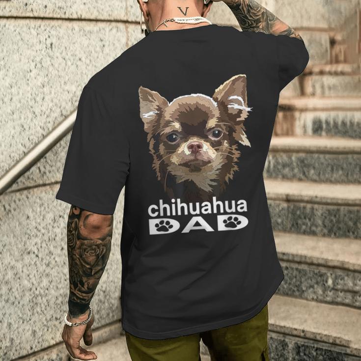 Chihuahua Langhaariger Papa Lustigerater Hund Chiwawa Papa T-Shirt mit Rückendruck Geschenke für Ihn