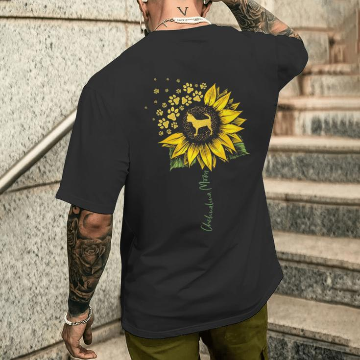 Chihuahua Mom Sunflower Chiwawa Lover Dog Mom Mama Men's T-shirt Back Print Gifts for Him
